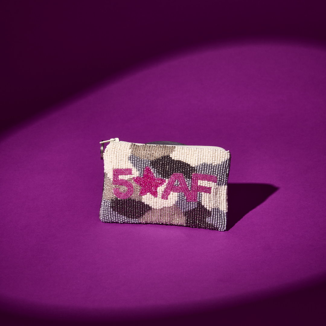 hand-beaded mini wallet