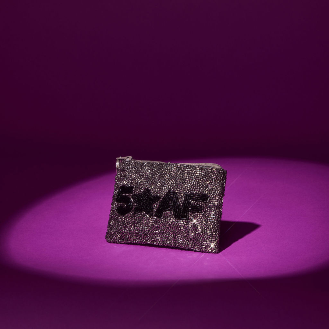 hand-beaded mini wallet